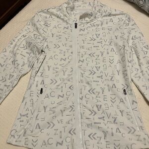 ZYIA Activewear Jacket XL Off White and‎ Gray pattern